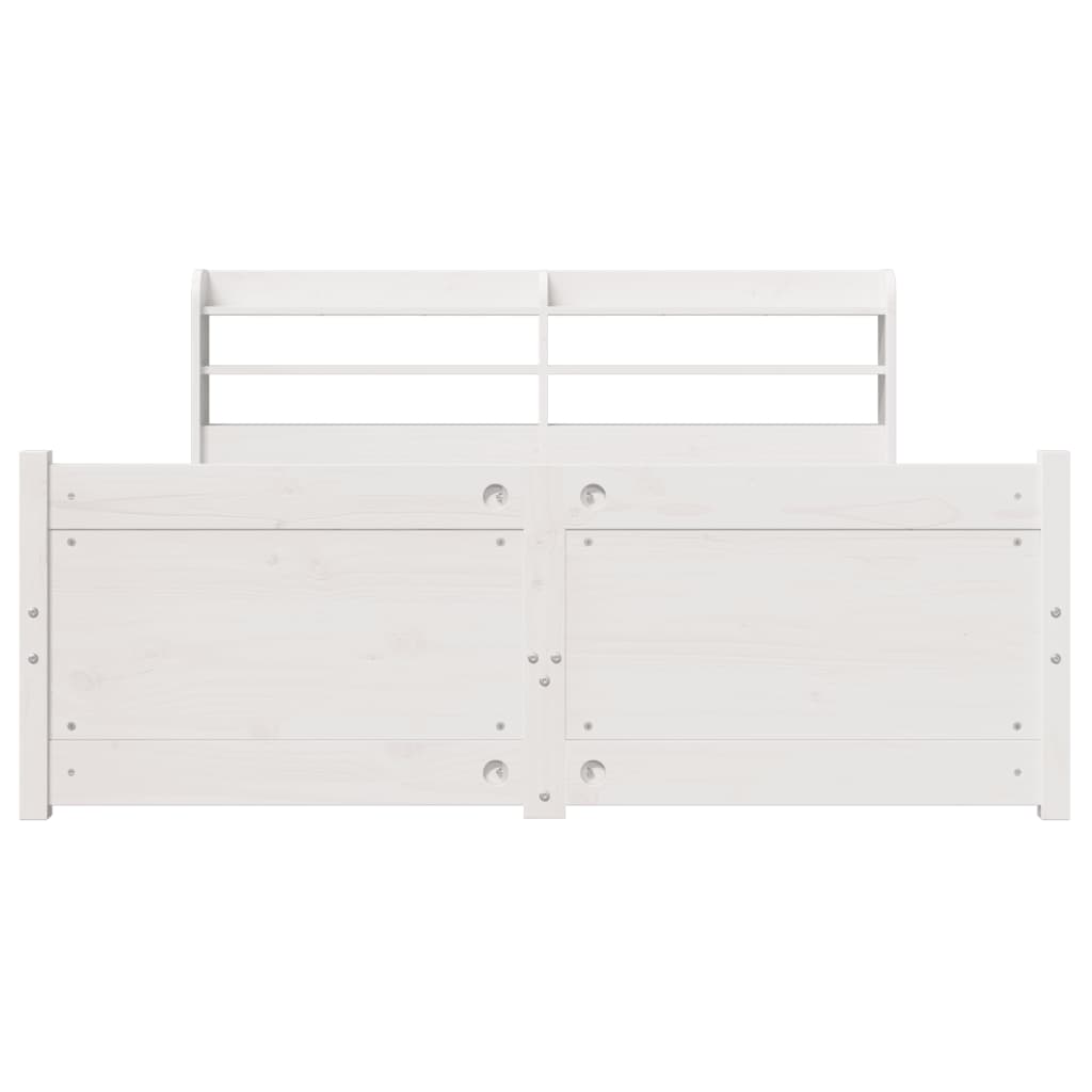 Bed Frame with Headboard without Mattress White 160x200 cm